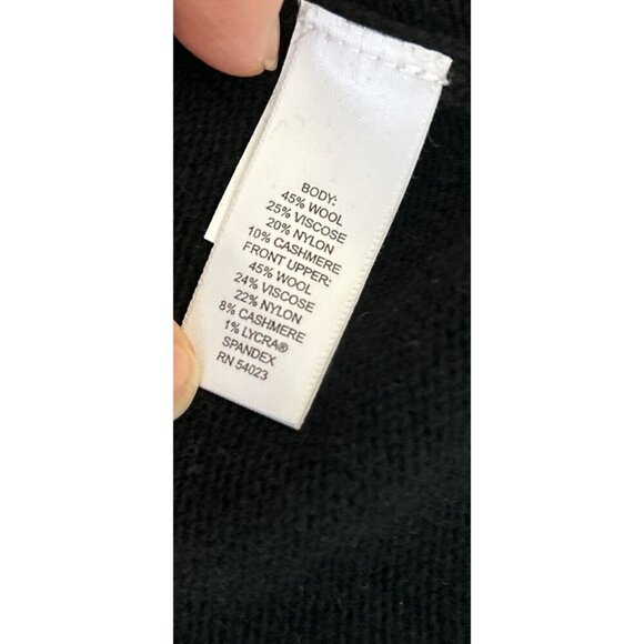 Banana Republic Turtleneck Wool Cashmere Rib Knit Fitted Black Sweater Size Smal - Picture 6 of 9